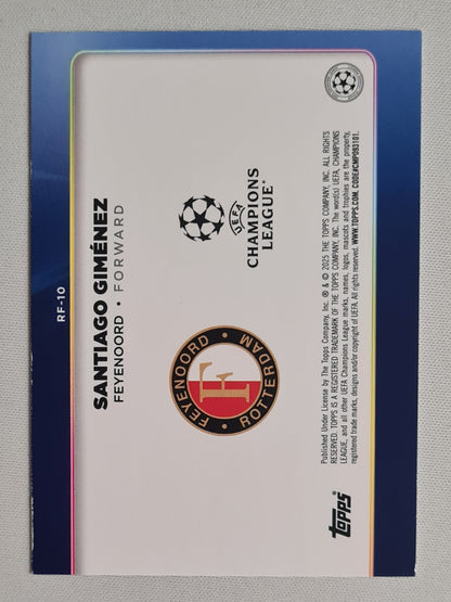 Santiago Gimenez - 2025 Topps Trophy Chasers Feyenoord Rotterdam (CL) #RF-10