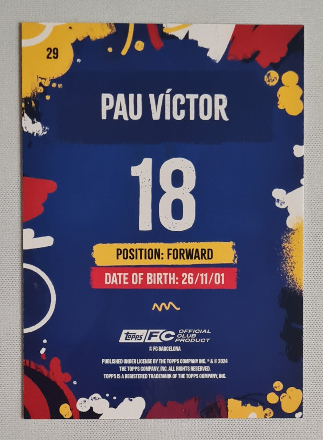 Pau Victor - 2024 Topps FC Barcelona Official Club Product #29