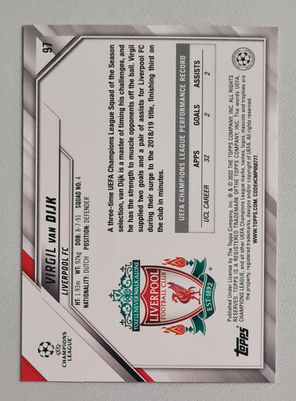 Virgil van Dijk - 2022 Topps EPL Liverpool (CL) #97 Speckle Refractor