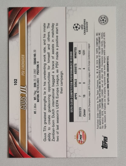 Guus Till - 2024 Topps Chrome PSV Eindhoven (CL) #102 Magenta X Fractor /250