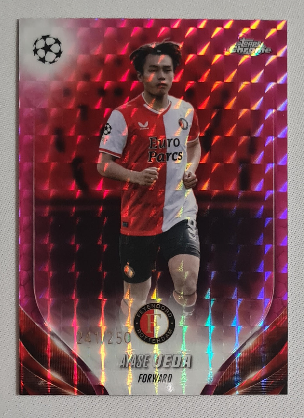 Ayase Ueda - 2024 Topps Chrome Feyenoord Rotterdam (CL) #138 Magenta X Fractor /250