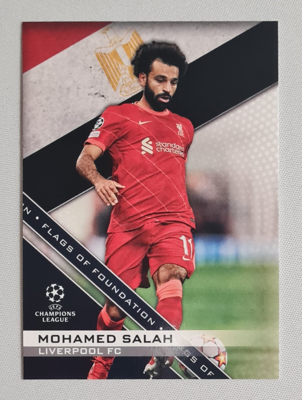 Mohamed Salah - 2022 Topps Flags of Foundation Liverpool FC (CL) Nationality Egypt (flag) #FF-06