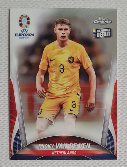 Micky van de Ven - 2024 Topps Chrome National Debut - UEFA Euro 2024 Germany - National Team Netherlands KNVB #84