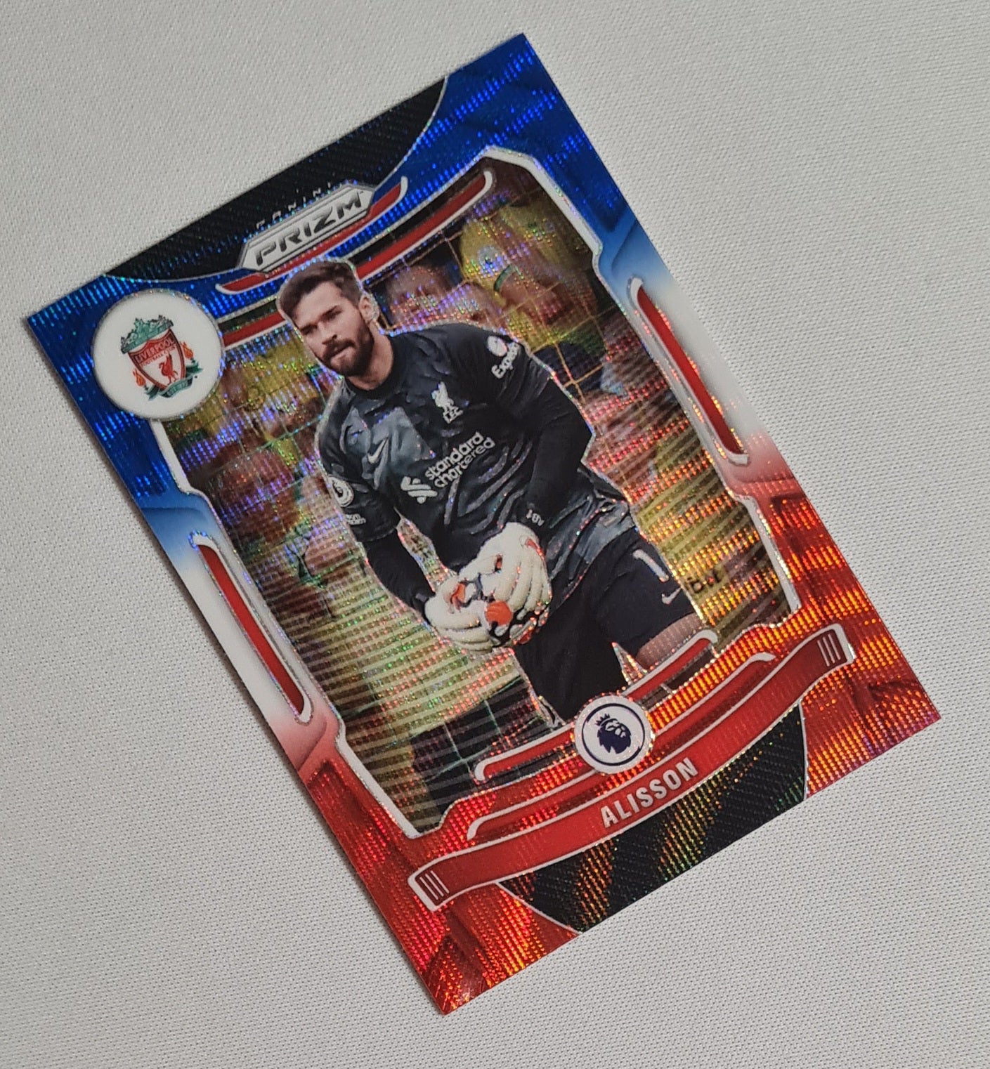 Alisson - 2021/22 Panini Prizm Premier League Soccer Liverpool Prizm #77 Red, White, Blue Prizm