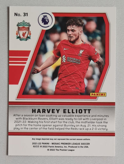 Harvey Elliott - 2021/22 Panini Mosaic Premier League Soccer Liverpool - Will to Win - #31