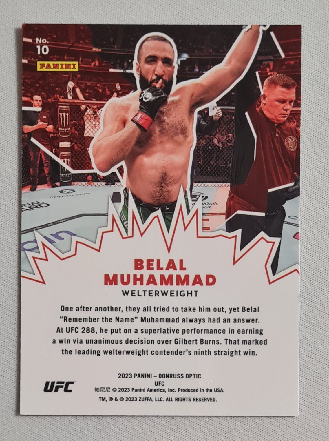Belal Muhammad - 2023 Panini Donruss Optic UFC Fighter Welterweight - My House - #10
