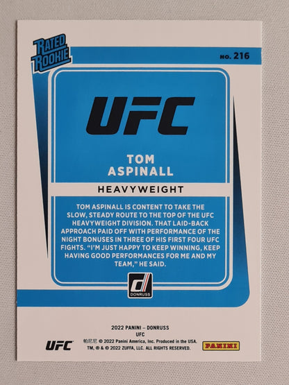 Tom Aspinall - 2022 Panini Donruss UFC Fighter Heavyweight Rated Rookie #216