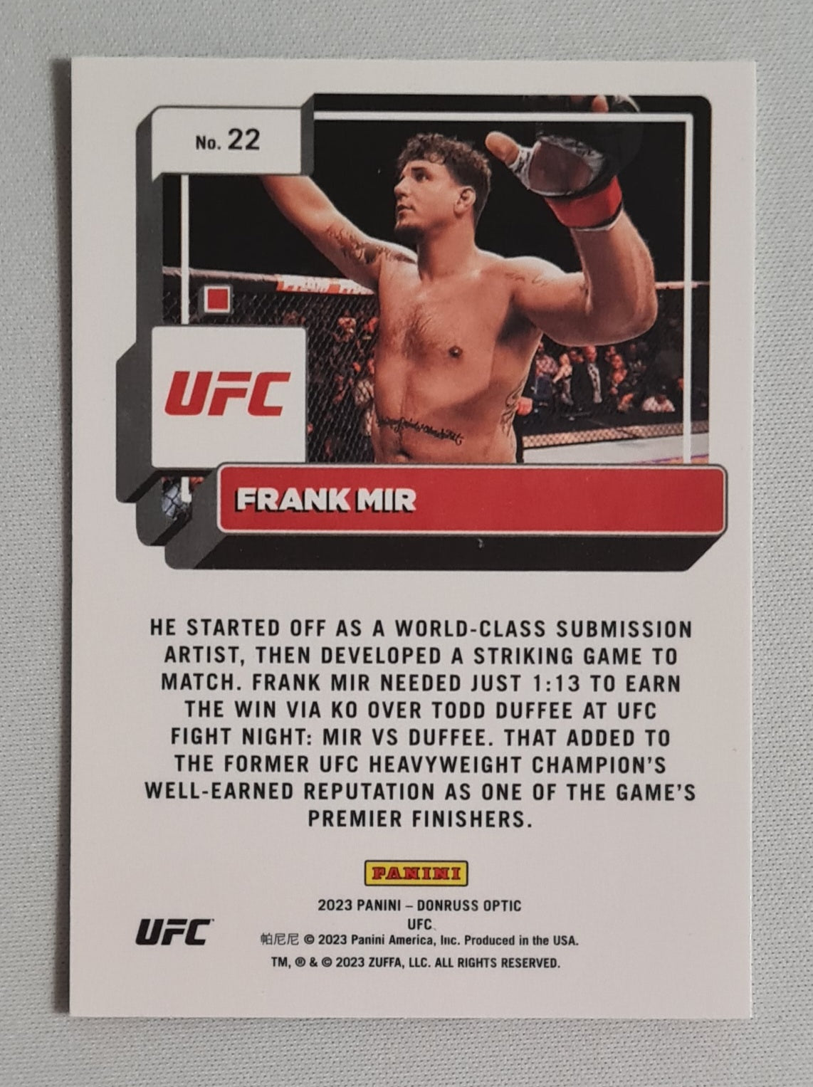 Frank Mir - 2023 Panini Donruss Optic UFC Fighter #22