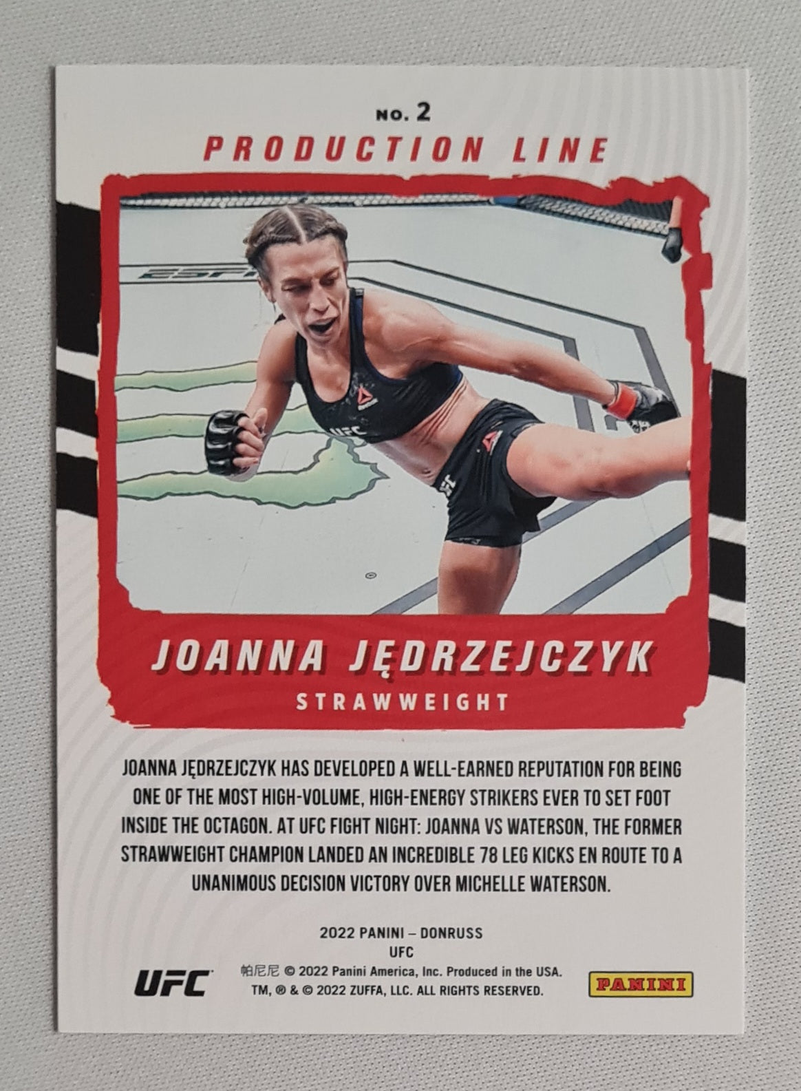Joanna Jedrzejczyk - 2022 Panini Donruss UFC Fighter Strawweight - Production Line - #2