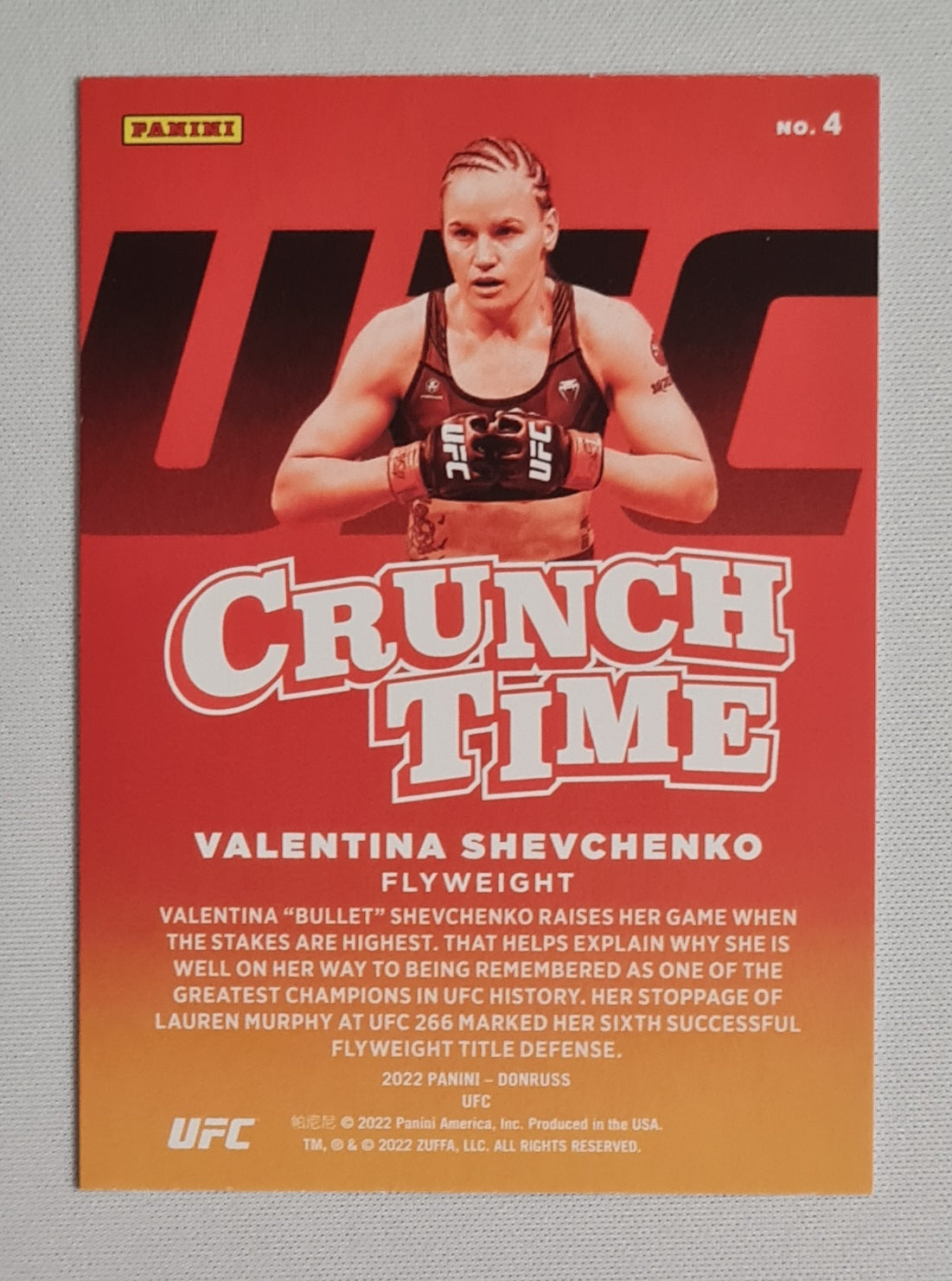 Valentina Shevchenko - 2022 Panini Donruss UFC Fighter Flyweight - Crunch Time - #4