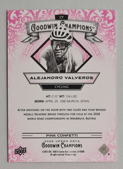 Alejandro Valverde - 2025 UpperDeck Goodwin Champions - Cycling - #17 Pink Confetti