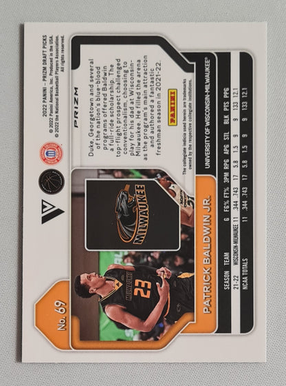 Patrick Baldwin Jr. - 2022 Panini Prizm Draft Picks Basketball University of Milwaukee (RC) #69