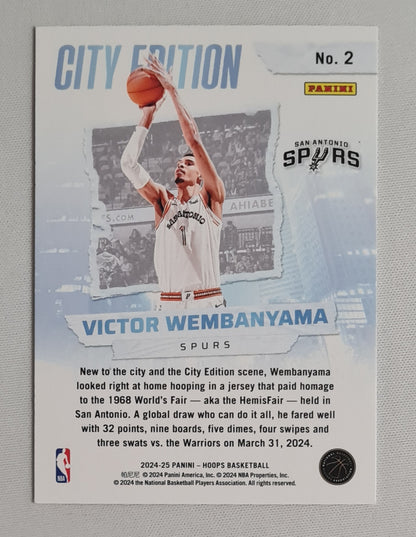 Victor Wembanyama - 2024 Panini Hoops Basketball NBA San Antonio Spurs - City Edition - #2