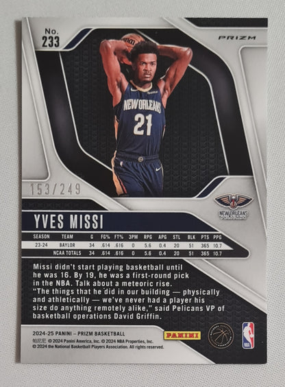 Yves Missi - 2024/25 Panini Prizm Basketball NBA New Orleans Pelicans #233 Skewed Prizm /249