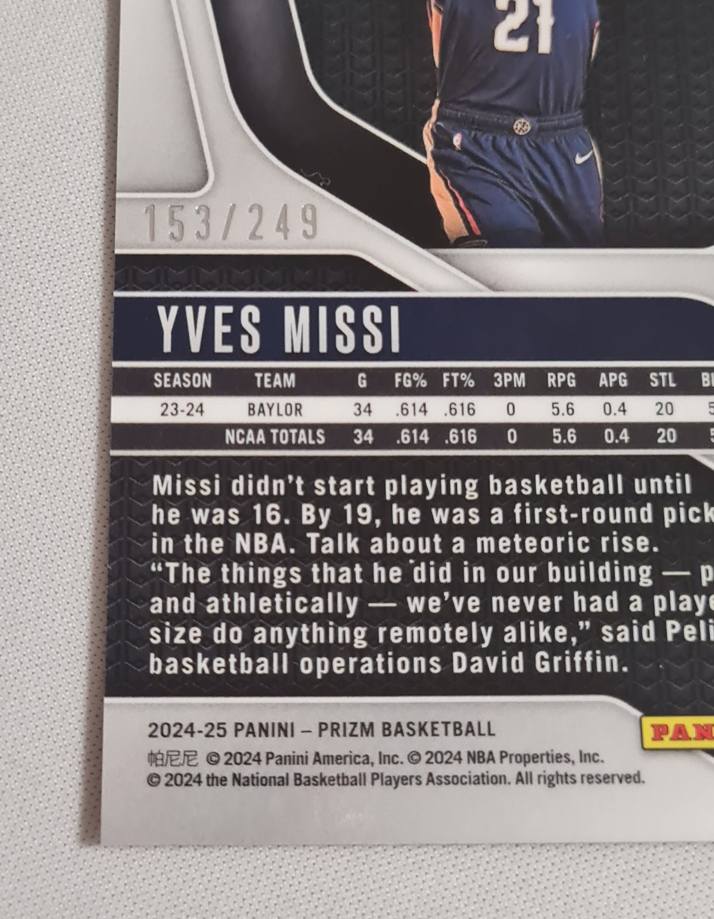 Yves Missi - 2024/25 Panini Prizm Basketball NBA New Orleans Pelicans #233 Skewed Prizm /249