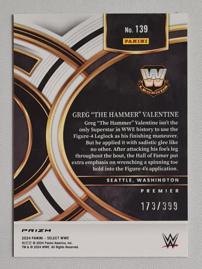 Greg "The Hammer" Valentine - 2024 Panini Select WWE Wrestling Legends #139 Blue Prizm /399