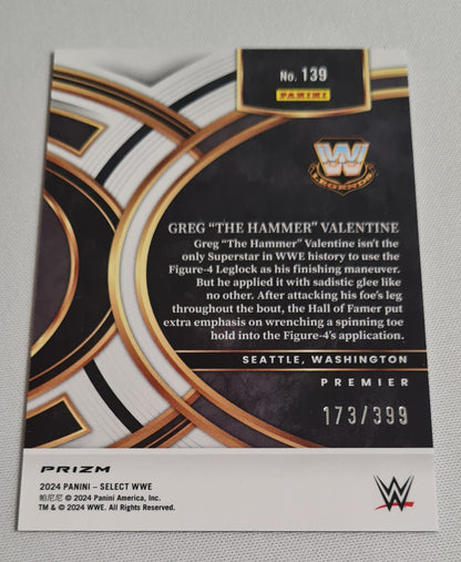 Greg "The Hammer" Valentine - 2024 Panini Select WWE Wrestling Legends #139 Blue Prizm /399