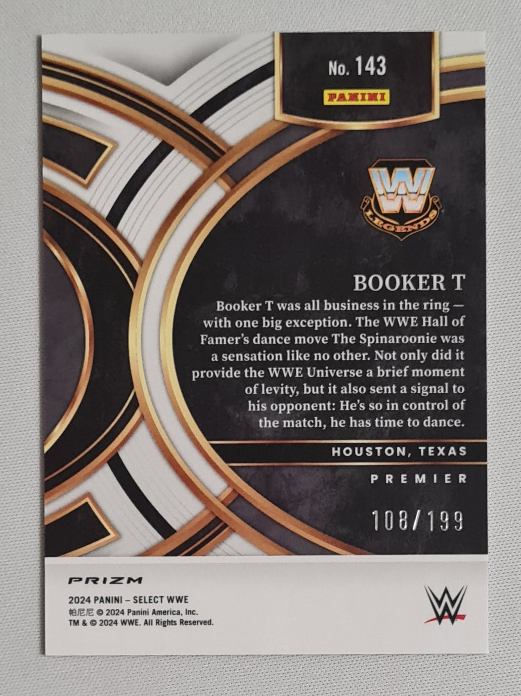 Booker T - 2024 Panini Select WWE Wrestling #143 Blue Prizm Premier /199
