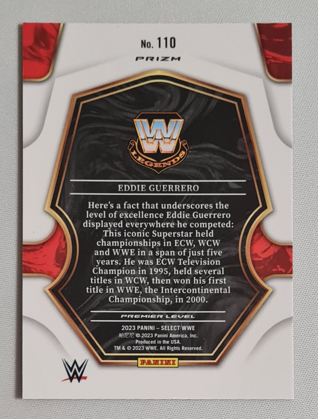 Eddie Guerrero - 2024 Panini Select WWE Wrestling Legends #110 Red Ruby Wave Premier Level