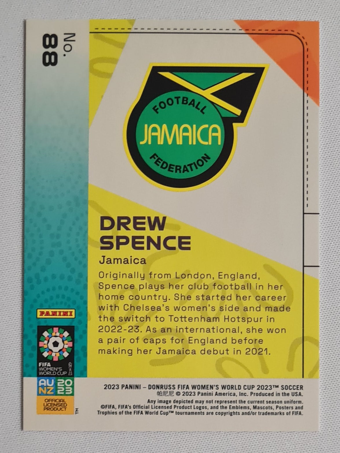 Drew Spence - 2023 Panini Donruss FIFA Women's World Cup 2023 Soccer National Team Jamaica #88