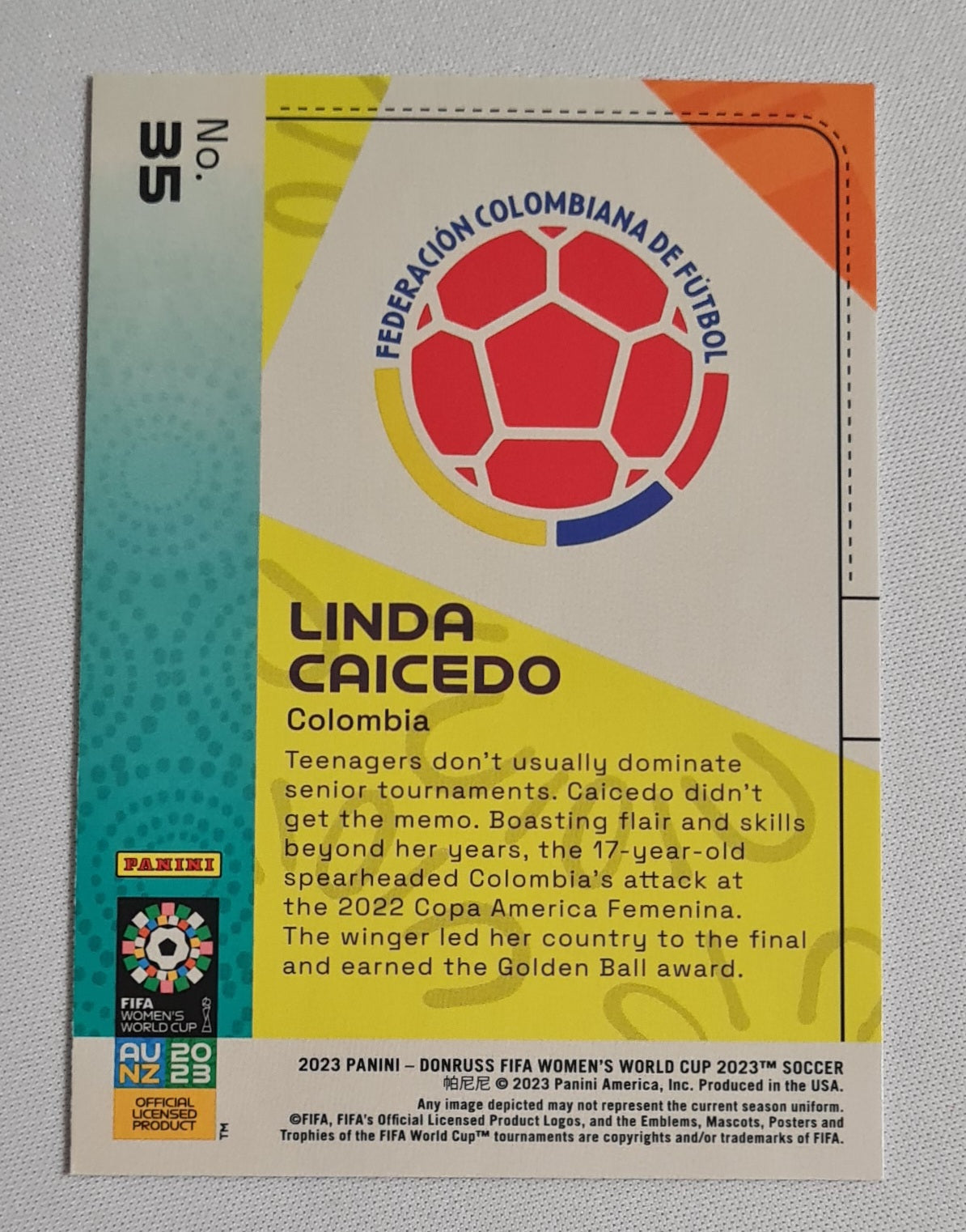 Linda Caicedo - 2023 Panini Donruss FIFA Women's World Cup 2023 Soccer National Team Colombia #35