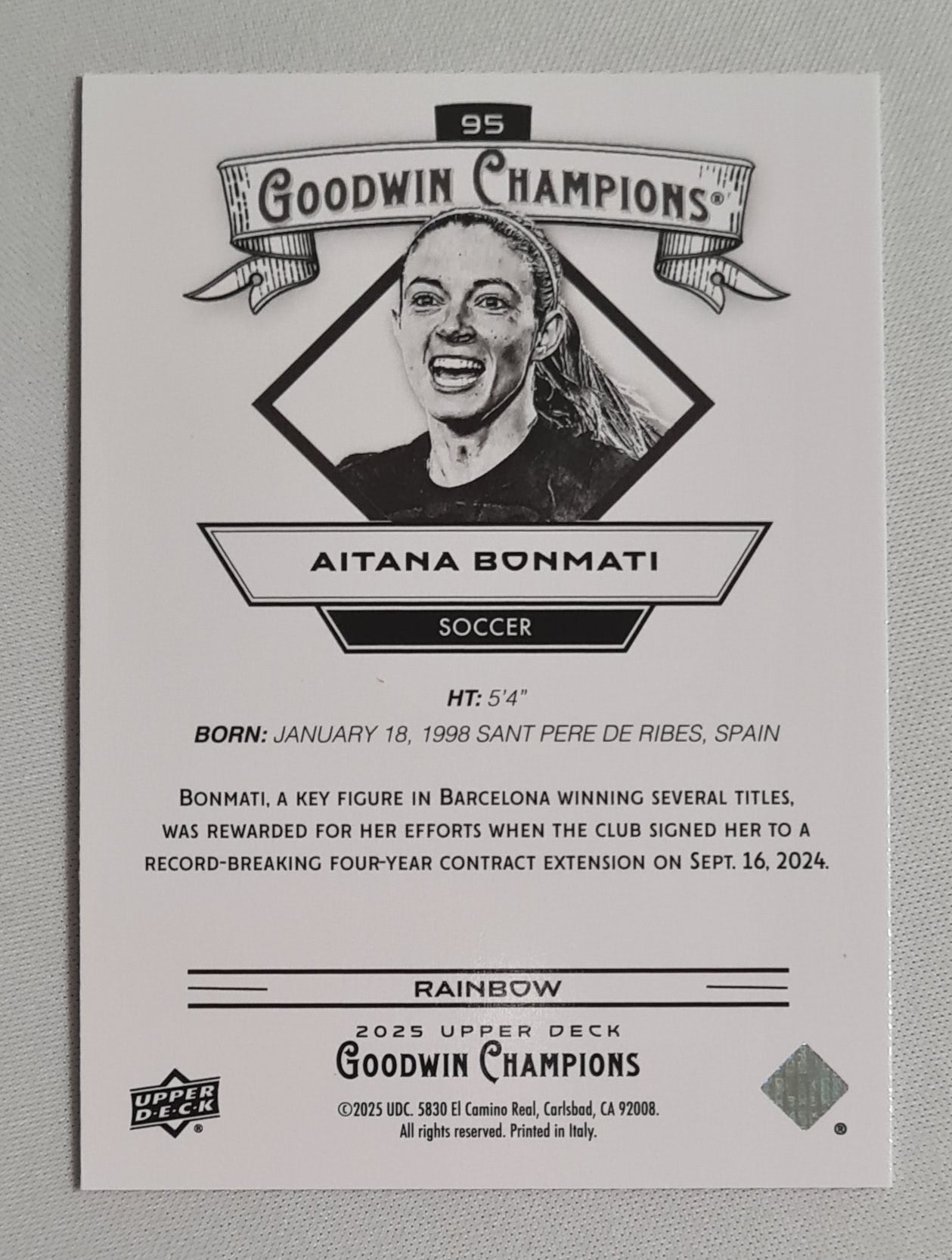 Aitana Bonmati - 2025 Upper Deck Goodwin Champions Soccer FC Barcelona #95 Refractor