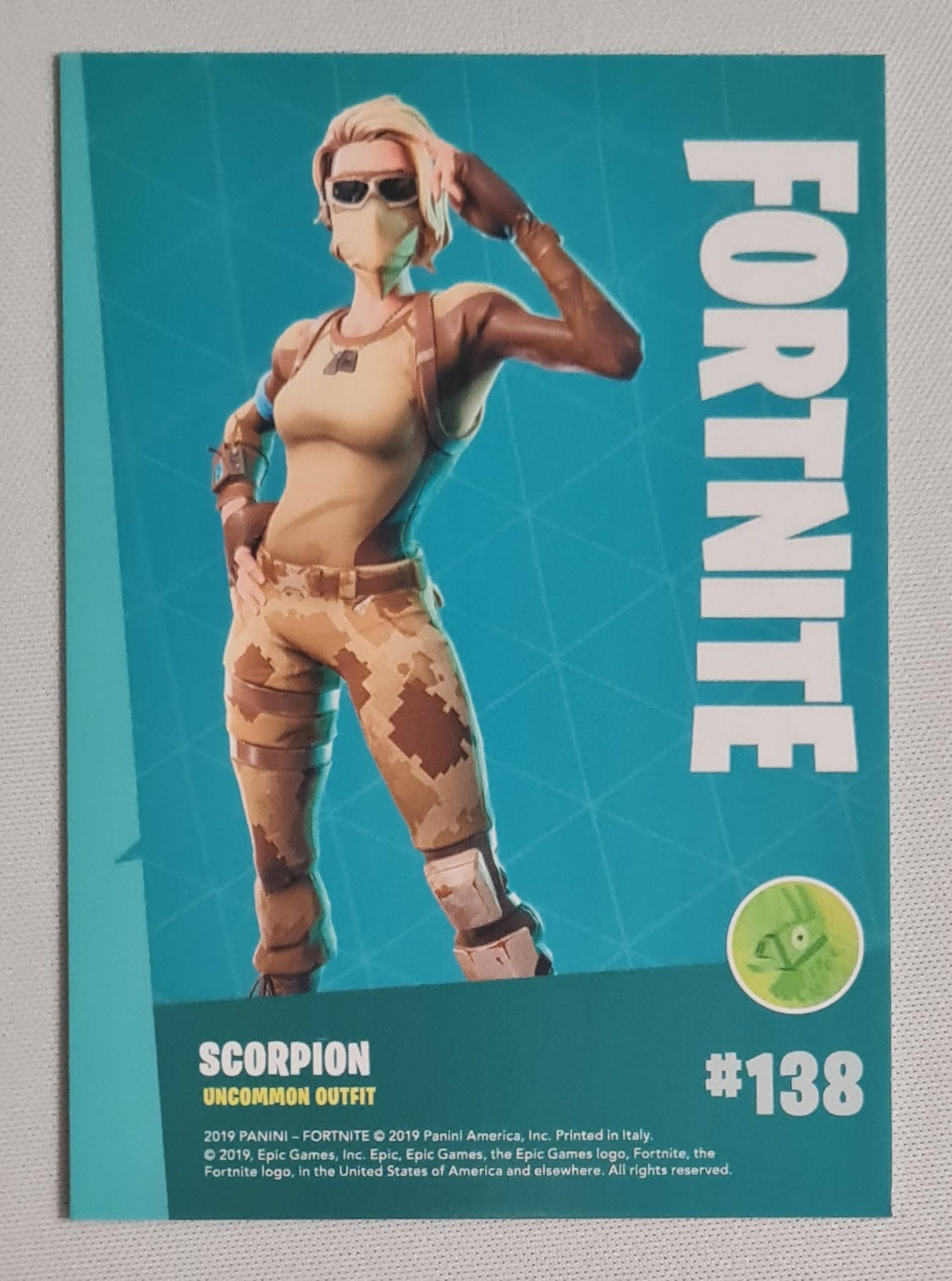 Fortnite "Scorpion" - 2019 Panini Fortnite Uncommon Outfit #138