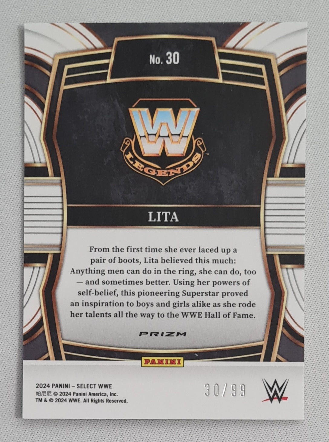Lita - 2024 Panini Select WWE Wrestling Legends Prizm #30 /99