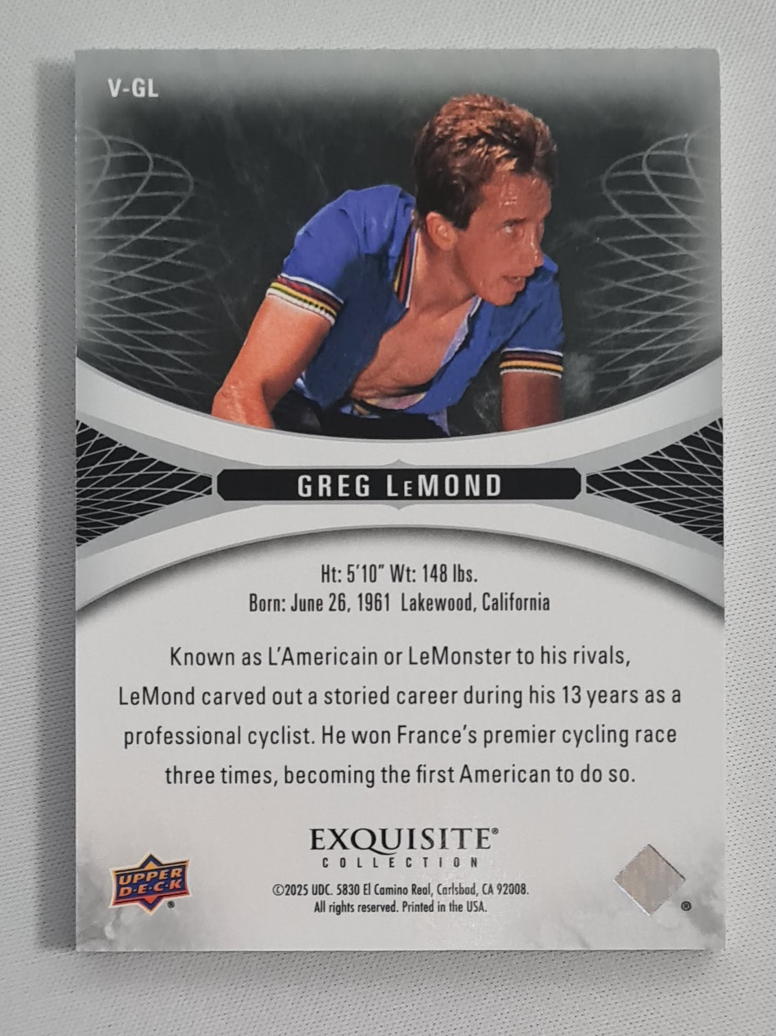 Greg LeMond - 2025 Upper Deck Exquisite Collection - Cycling #V-GL