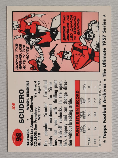 Joe Scudero - 1957 Topps Football Archives The Ultimate 1957 Series - Back Redskins - #98