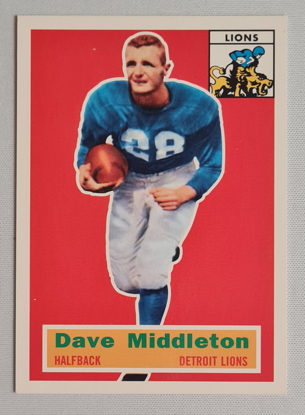 Dave Middleton - 1956 Topps Football Archives The Ultimate 1956 Series Detroit Lions #68