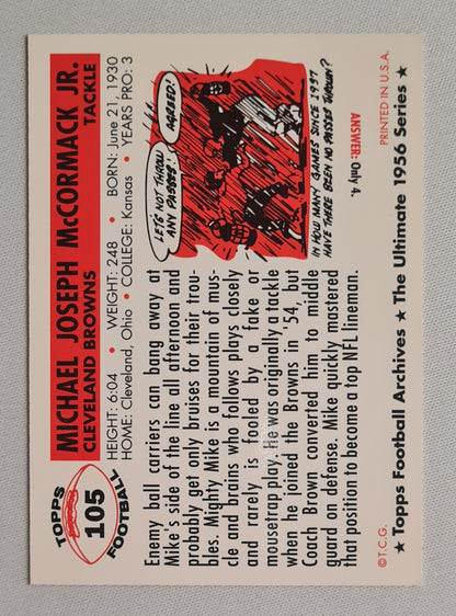 Mike McCormack - 1956 Topps Football Archives The Ultimate 1956 Series Cleveland Browns #105