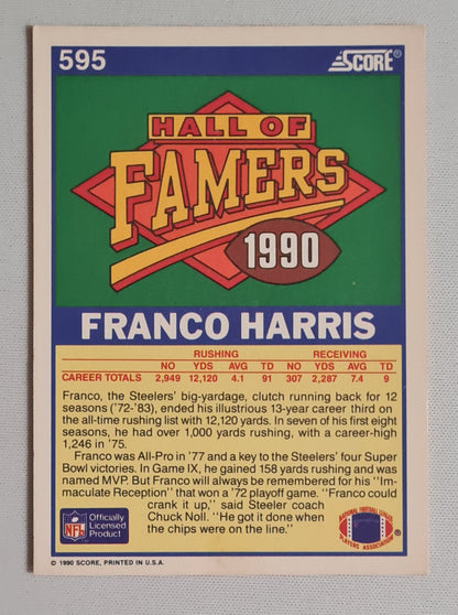 Franco Harris - 1990 Score NFL Football Hall of Famers 1990 Pittsburgh Steelers #595