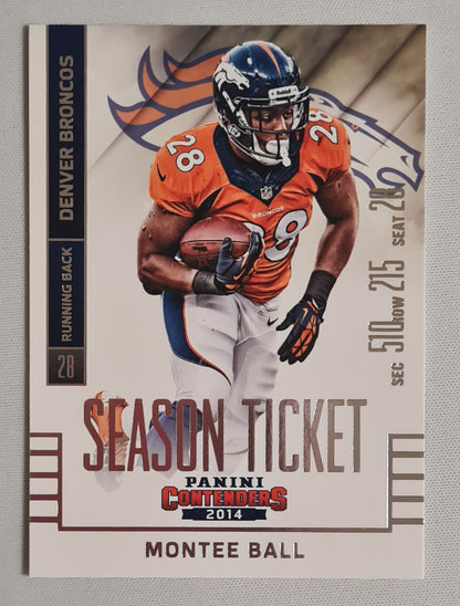 Montee Ball - 2014 Panini Contenders Football NFL Denver Broncos Season Ticket #14