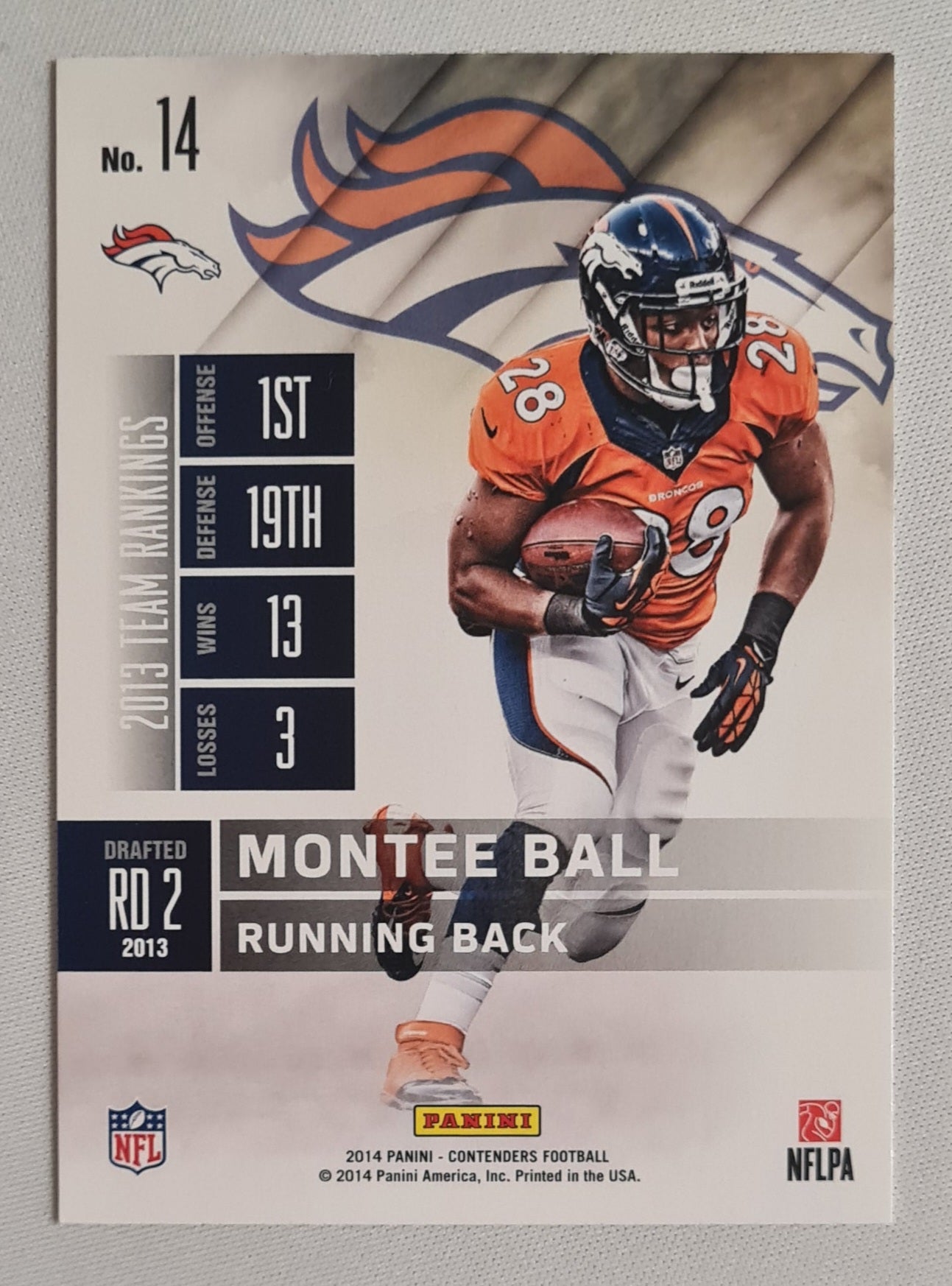 Montee Ball - 2014 Panini Contenders Football NFL Denver Broncos Season Ticket #14
