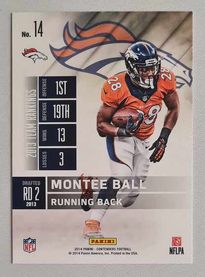 Montee Ball - 2014 Panini Contenders Football NFL Denver Broncos Season Ticket #14