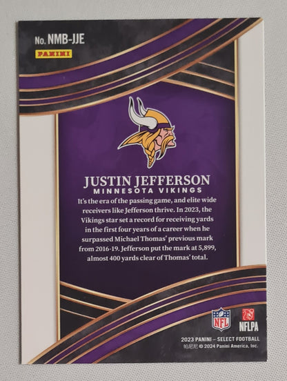 Justin Jefferson - 2023 Panini Select Football NFL Minnesota Vikings Numbers #NMB-JJE