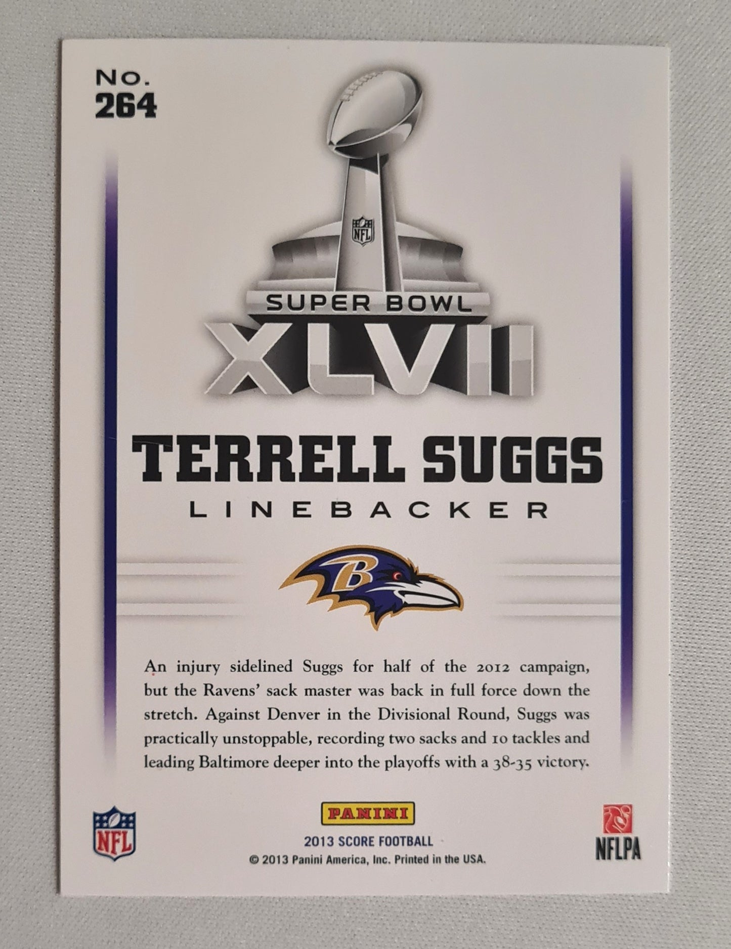 Terrell Suggs - 2013 Score Football NFL Ravens - Road to the Super Bowl #264
