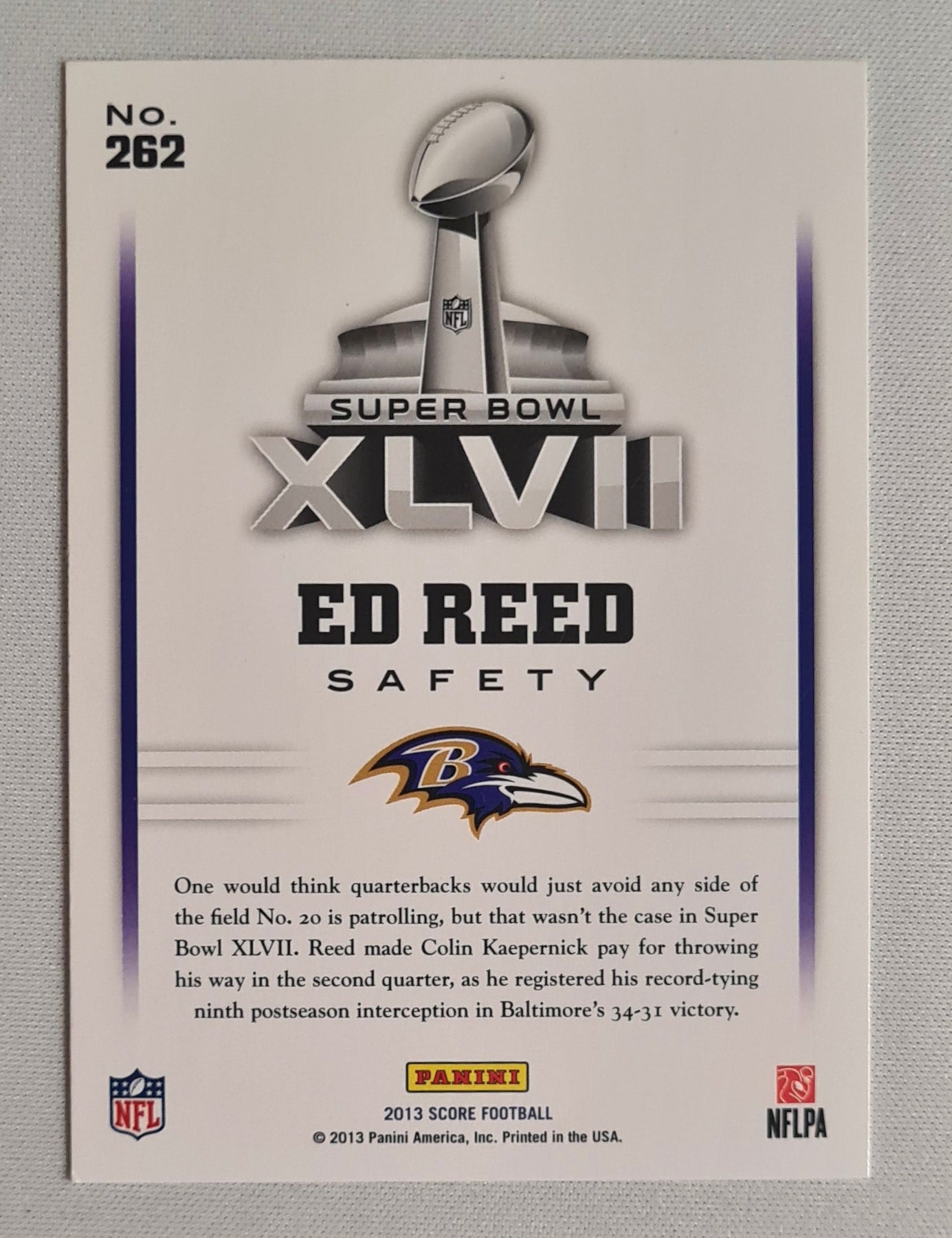 Ed Reed - 2013 Score Football NFL Ravens - Road to the Super Bowl #262