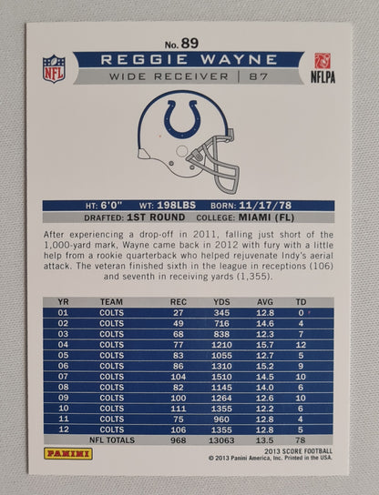 Reggie Wayne - 2013 Score Football NFL Indianapolis Colts #89