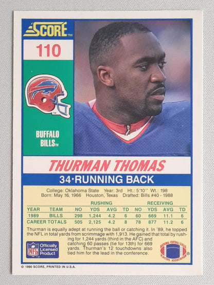 Thurman Thomas - 1990 Score NFL Football Buffalo Bills #110