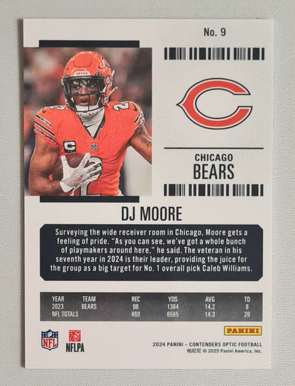 DJ Moore - 2024 Panini Contender Optic Football NFL Chicago Bears Season Ticket #9