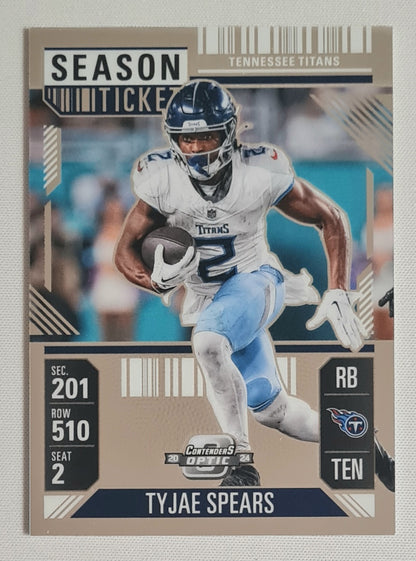 Tyjae Spears - 2024 Panini Contenders Optic Football NFL Tennessee Titans Season Ticket #55