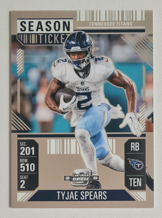 Tyjae Spears - 2024 Panini Contenders Optic Football NFL Tennessee Titans Season Ticket #55