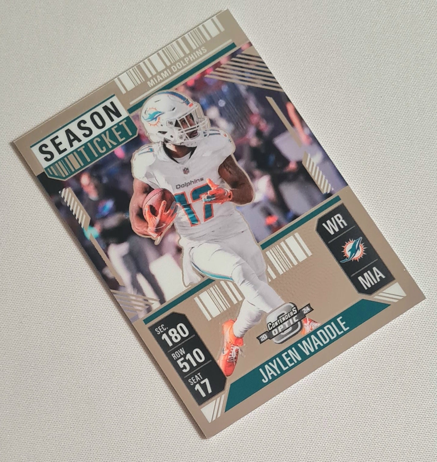 Jaylen Waddle - 2024 Panini Contenders Optic Football NFL Miami Dolphins Season Ticket #35