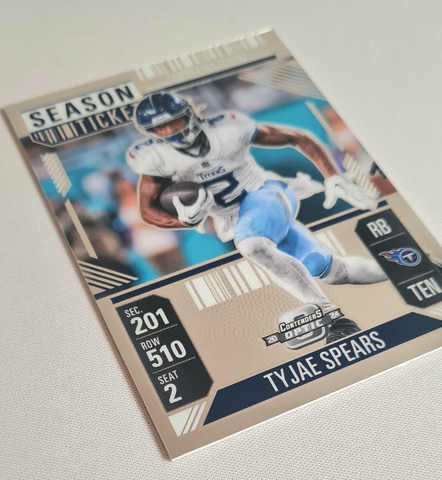 Tyjae Spears - 2024 Panini Contenders Optic Football NFL Tennessee Titans Season Ticket #55