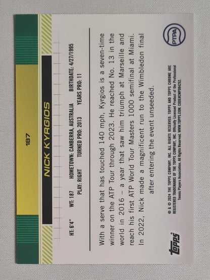 Nick Kyrgios - 2024 Topps Chrome PTPA Tennis #187