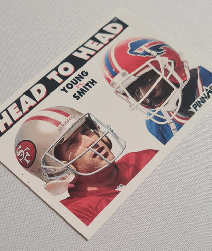 Steven Young vs Bruce Smith - 1991 Score Pinnacle NFL Team Football - Head to Head - #351