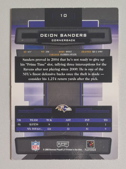 Deion Sanders - 2005 Donruss Playoff NFL Football Baltimore Ravens Absolute Memorabilia #10