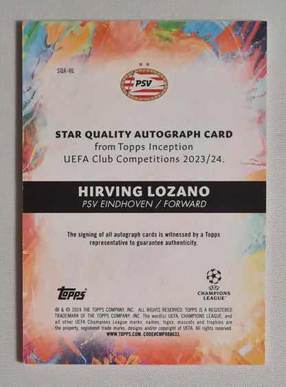 Hirving Lozano - 2024 Topps Inception Soccer PSV Eindhoven Star Quality Auto Card #SQA-HL /99 on Card Autograph - Rare
